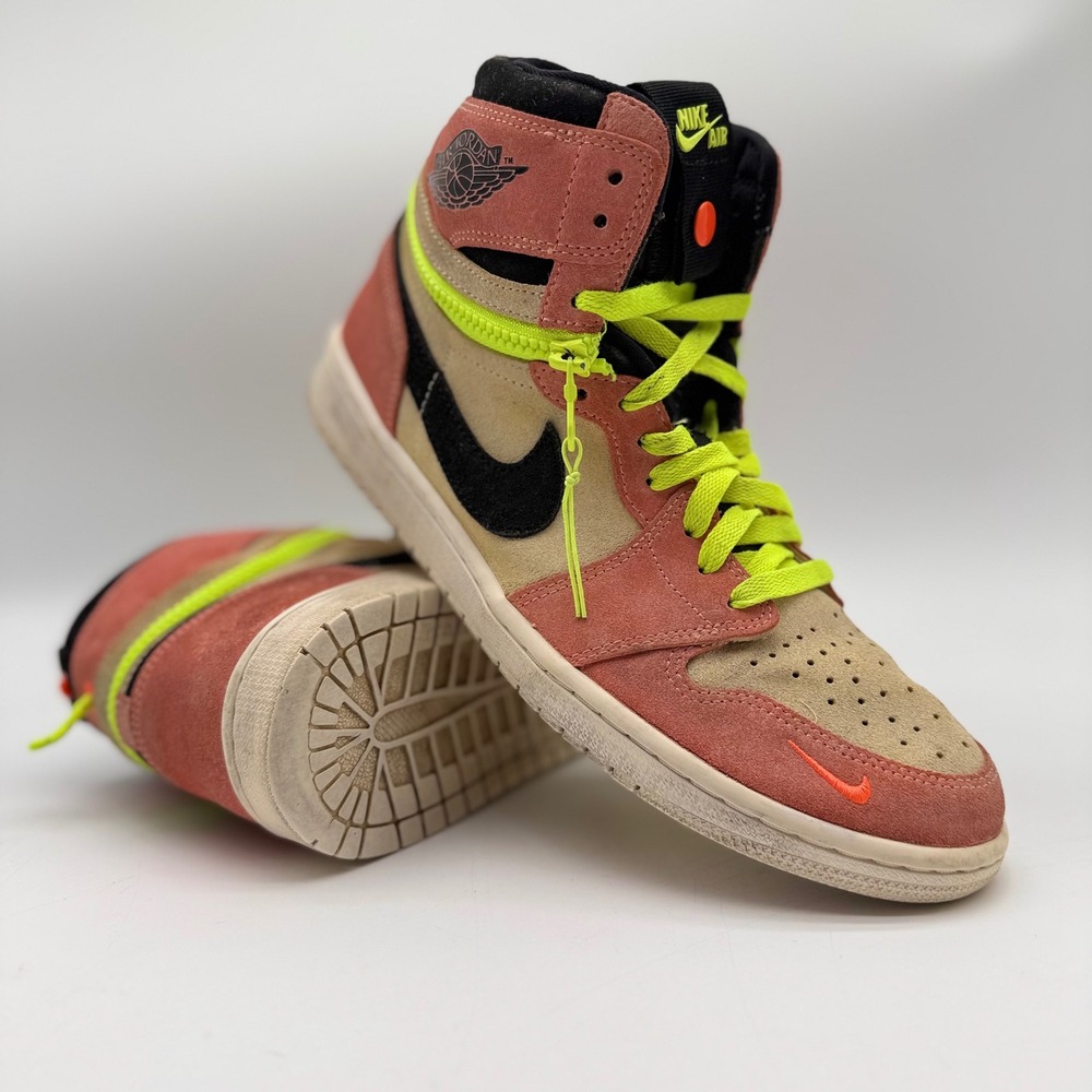 Nike Air Jordan 1 Mens 10 High Switch Peach Neon Yellow CW6576-800